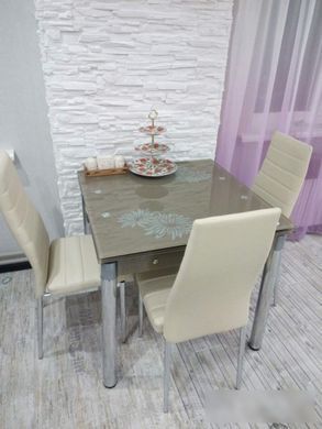 Стіл Скляний GD-082 Signal 80(131)x80 Темний Беж фотографія