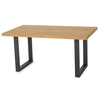 Комплект стол раскладной MEBEL ELITE EDWIN 120(160)х90 см Дуб золотой Черный +4 стула CORK Серый фотография