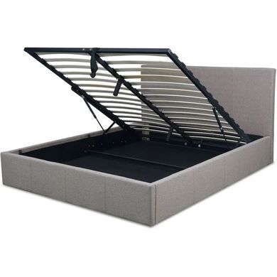 Кровать двуспальная MEBEL ELITE MELIA, 160x200 см ткань Серый фотография