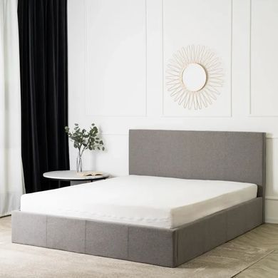 Кровать двуспальная MEBEL ELITE MELIA, 160x200 см ткань Серый фотография