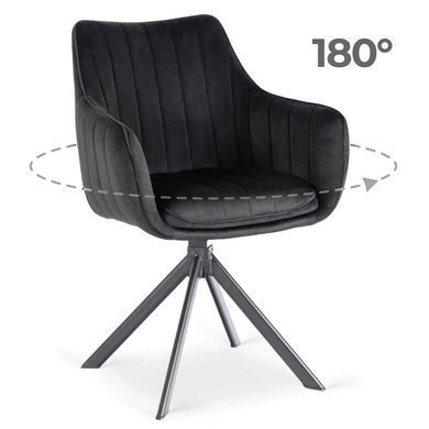 Стілець поворотний MEBEL ELITE MUMBAI 2 Velvet&nbsp;Чорний фотографія