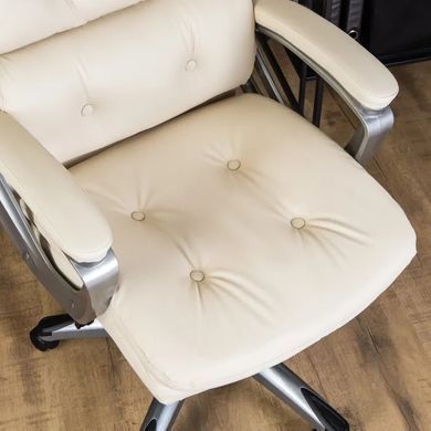 Стул офисный вращающийся MEBEL ELITE STRATO Экокожа Кремовый фотография
