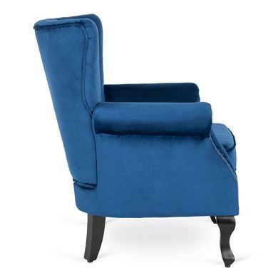 Крісло м'яке оксамитове MEBEL ELITE MALLO Velvet Синій фотографія