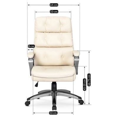 Стул офисный вращающийся MEBEL ELITE STRATO Экокожа Кремовый фотография