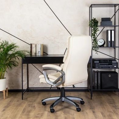 Стул офисный вращающийся MEBEL ELITE STRATO Экокожа Кремовый фотография