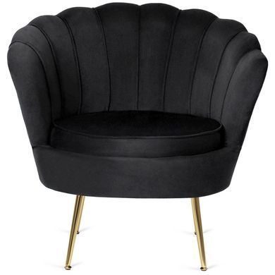 Кресло мягкое с подставкой MEBEL ELITE GRAND Velvet Черный фотография