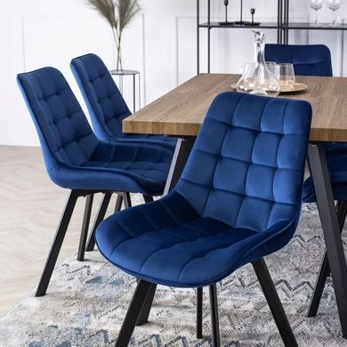 Стул бархатный MEBEL ELITE RICK Velvet, Темно-синий фотография