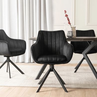 Стілець поворотний MEBEL ELITE MUMBAI 2 Velvet&nbsp;Чорний фотографія