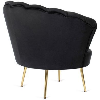 Кресло мягкое с подставкой MEBEL ELITE GRAND Velvet Черный фотография