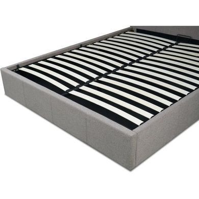 Кровать двуспальная MEBEL ELITE MELIA, 160x200 см ткань Серый фотография