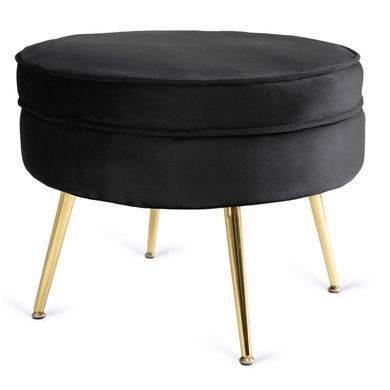 Кресло мягкое с подставкой MEBEL ELITE GRAND Velvet Черный фотография
