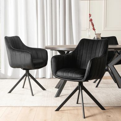 Стілець поворотний MEBEL ELITE MUMBAI 2 Velvet&nbsp;Чорний фотографія