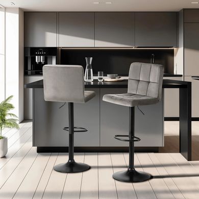 Барний стілець MEBEL ELITE NERO сірий/ чорний фотографія