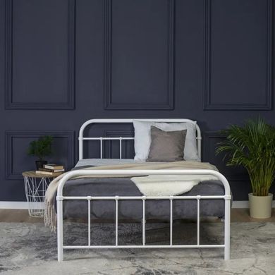 Кровать металлическая 120x200 см MEBEL ELITE PABLO Белый фотография