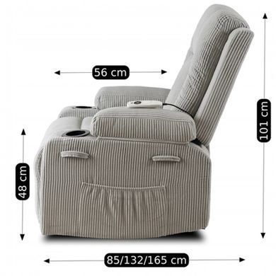 Масажне крісло MEBEL ELITE BOX Вельвет Сірий фотографія