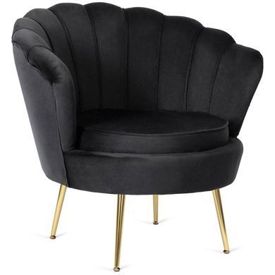 Кресло мягкое с подставкой MEBEL ELITE GRAND Velvet Черный фотография