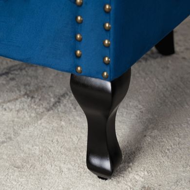 Крісло м'яке оксамитове MEBEL ELITE MALLO Velvet Синій фотографія