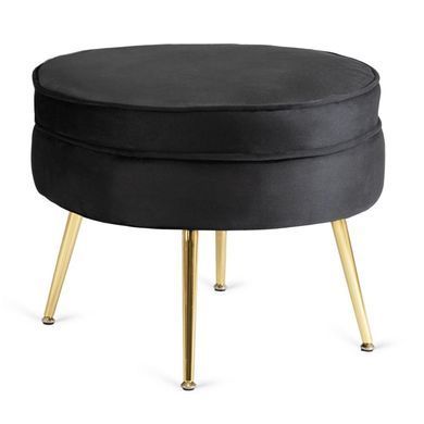 Кресло мягкое с подставкой MEBEL ELITE GRAND Velvet Черный фотография