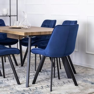 Стул бархатный MEBEL ELITE RICK Velvet, Темно-синий фотография