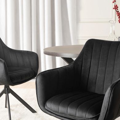 Стілець поворотний MEBEL ELITE MUMBAI 2 Velvet&nbsp;Чорний фотографія
