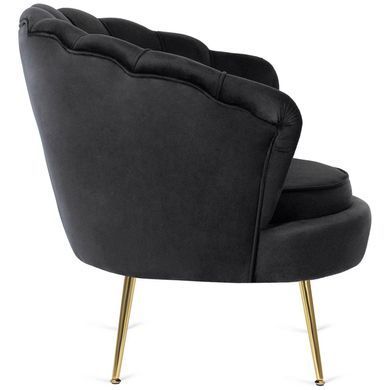 Кресло мягкое с подставкой MEBEL ELITE GRAND Velvet Черный фотография