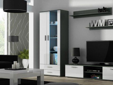 Вітрина SOHO S6 2D2S Cama 192 Сірий Мат / Білий Глянець фотографія