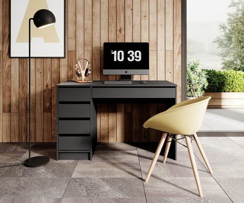 Стіл туалетний письмовий Perfect Home Ада / Ada 5S/120 з 5 шухлядами Антрацит фотографія