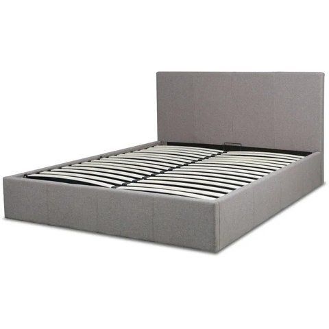 Ліжко двоспальне MEBEL ELITE MELIA, 160x200 см тканина Сірий фотографія