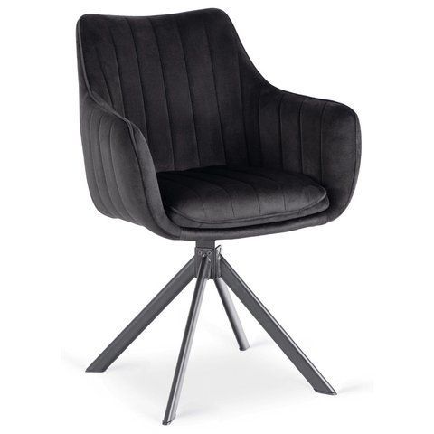 Стул поворотный MEBEL ELITE MUMBAI 2 Velvet&nbsp;Черный фотография