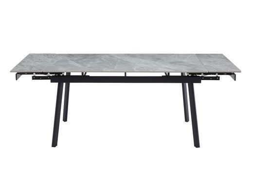 Керамічний стіл TM-98 VETRO 150(210)x90 б'янко каррара грей + чорний фотографія