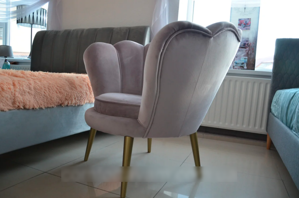 Крісло MAGNOLIA Velvet 1 Gold Signal Антична троянда ** фотографія