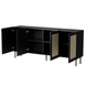 Комод JUTA 200 4D 200x40 Cama Черный / Ротанг