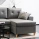 Угловой диван универсальный бархатный MEBEL ELITE MATEO Velvet 248 см Серый Правый