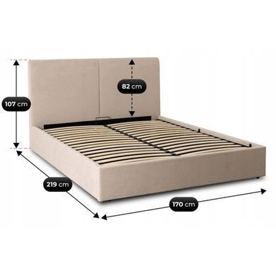 Кровать двуспальная MEBEL ELITE MARSYLIA 160x200 см Беж фотография