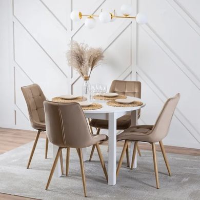 Стіл кухонний розкладний MEBEL ELITE HARRY 102-142х102 см Білий фотографія