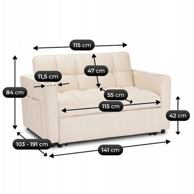 Крісло розкладне MEBEL ELITE ASTER Беж фотографія
