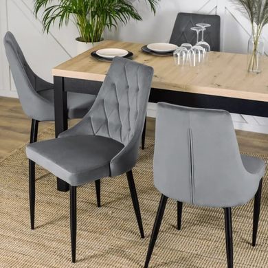 Стіл розкладний MEBEL ELITE HUGO160(230)х80 см Дуб артизан / Чорний фотографія