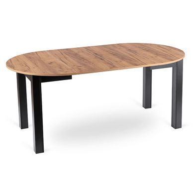Стол раскладной круглый MEBEL ELITE JAMES 103(223)х103 Дуб крафт/черный фотография