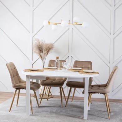 Стіл кухонний розкладний MEBEL ELITE HARRY 102-142х102 см Білий фотографія