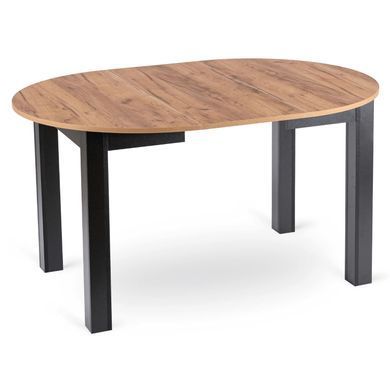 Стол раскладной круглый MEBEL ELITE JAMES 103(223)х103 Дуб крафт/черный фотография
