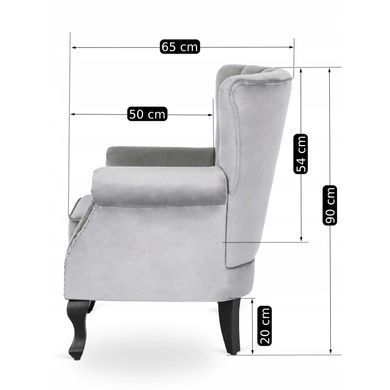 Крісло м'яке оксамитове MEBEL ELITE MALLO Velvet Сірий фотографія