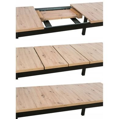 Стіл розкладний MEBEL ELITE HUGO160(230)х80 см Дуб артизан / Чорний фотографія