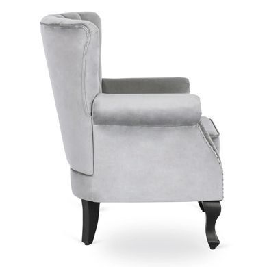 Крісло м'яке оксамитове MEBEL ELITE MALLO Velvet Сірий фотографія