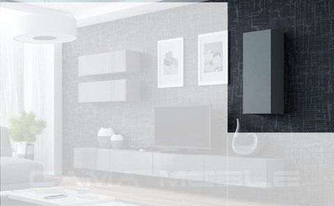 Вітрина підвісна VIGO Cama 90 Сірий Мат / Сірий Глянець фотографія