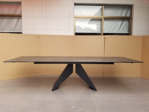 Стол Обеденный SAPPHIRE BLACK MARBLE Concepto 200(300)x100 Керамика Черный Мат/ Черный фотография