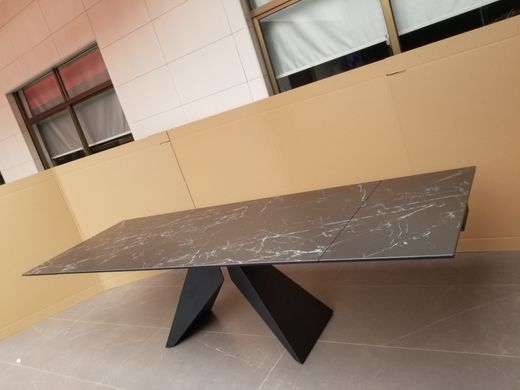 Стол Обеденный SAPPHIRE BLACK MARBLE Concepto 200(300)x100 Керамика Черный Мат/ Черный фотография