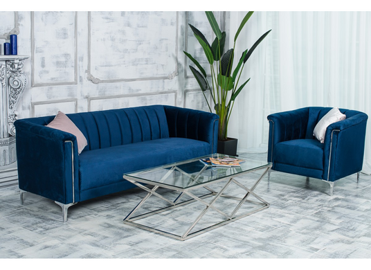 Кресло ДЖОВАНИ Vetro Вельвет Индиго фотография