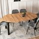 Стол раскладной круглый MEBEL ELITE JAMES 103(223)х103 Дуб крафт/черный