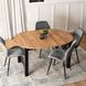 Стол раскладной круглый MEBEL ELITE JAMES 103(223)х103 Дуб крафт/черный